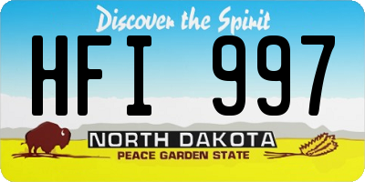 ND license plate HFI997