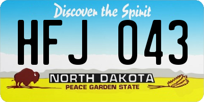 ND license plate HFJ043