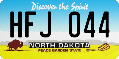 ND license plate HFJ044