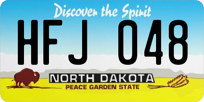ND license plate HFJ048