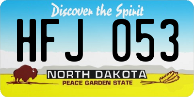 ND license plate HFJ053