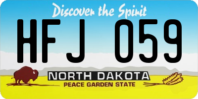 ND license plate HFJ059