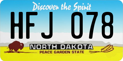 ND license plate HFJ078