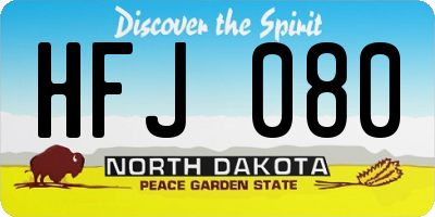 ND license plate HFJ080
