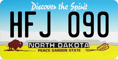 ND license plate HFJ090
