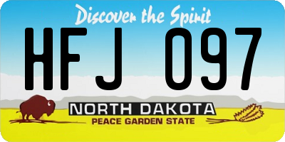 ND license plate HFJ097
