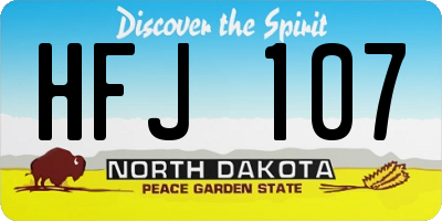 ND license plate HFJ107