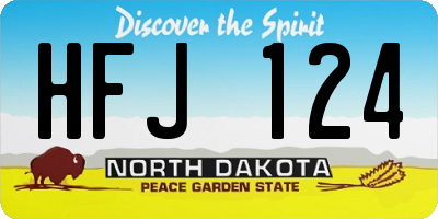 ND license plate HFJ124