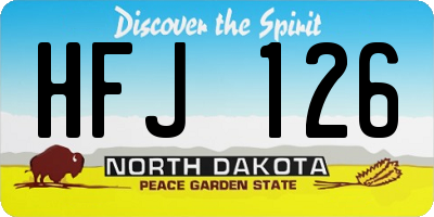 ND license plate HFJ126