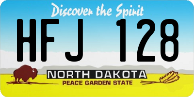 ND license plate HFJ128