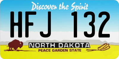 ND license plate HFJ132