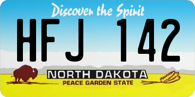 ND license plate HFJ142