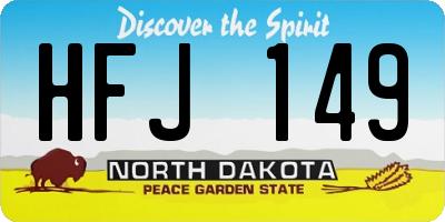ND license plate HFJ149