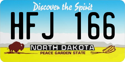ND license plate HFJ166