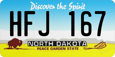 ND license plate HFJ167