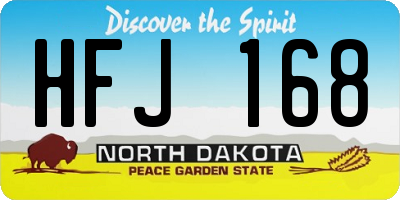 ND license plate HFJ168