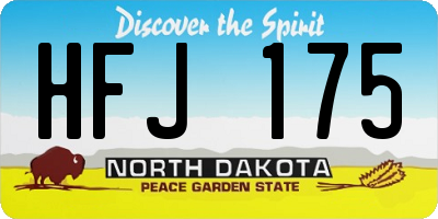 ND license plate HFJ175