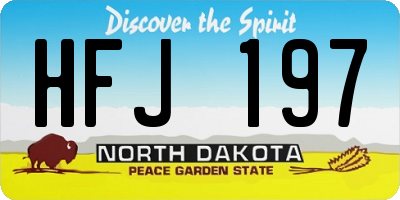 ND license plate HFJ197