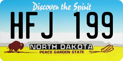 ND license plate HFJ199