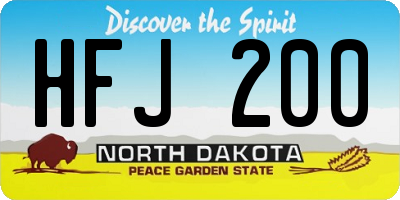 ND license plate HFJ200