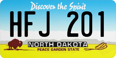 ND license plate HFJ201