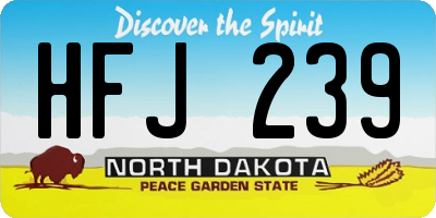 ND license plate HFJ239