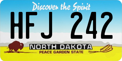 ND license plate HFJ242
