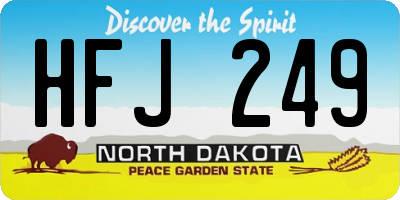 ND license plate HFJ249