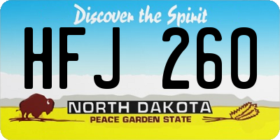 ND license plate HFJ260