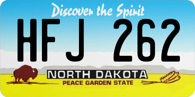 ND license plate HFJ262