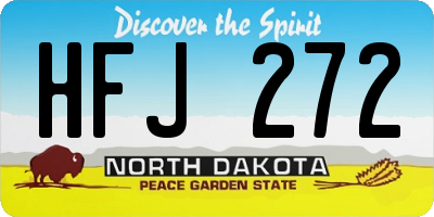 ND license plate HFJ272