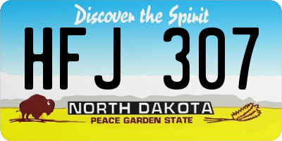ND license plate HFJ307