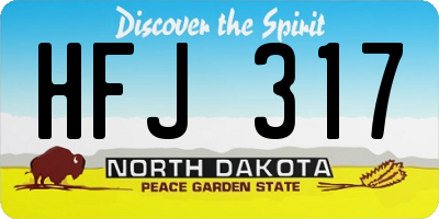 ND license plate HFJ317