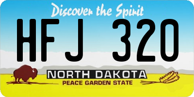 ND license plate HFJ320