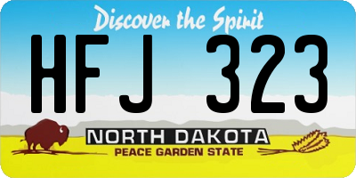 ND license plate HFJ323