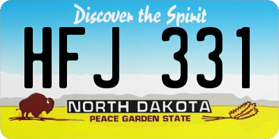 ND license plate HFJ331