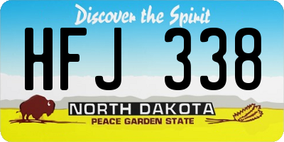 ND license plate HFJ338