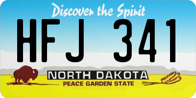 ND license plate HFJ341