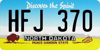 ND license plate HFJ370