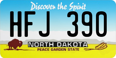 ND license plate HFJ390