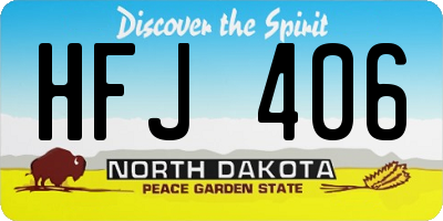 ND license plate HFJ406