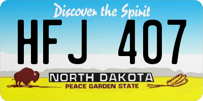 ND license plate HFJ407