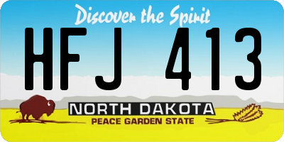 ND license plate HFJ413