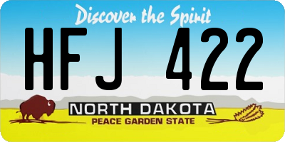 ND license plate HFJ422