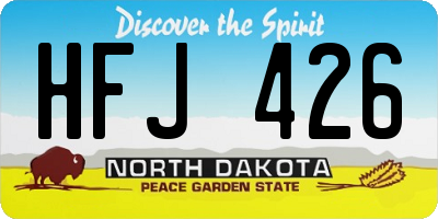 ND license plate HFJ426