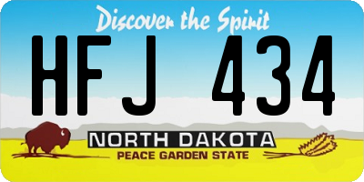 ND license plate HFJ434