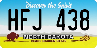ND license plate HFJ438