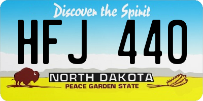 ND license plate HFJ440