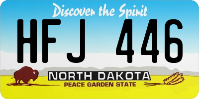 ND license plate HFJ446
