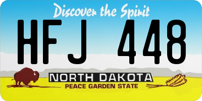ND license plate HFJ448